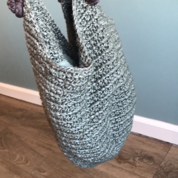 Sakroots | Double handle crochet shoulder bag. Boho hippie earthy rustic - Picture 10 of 14
